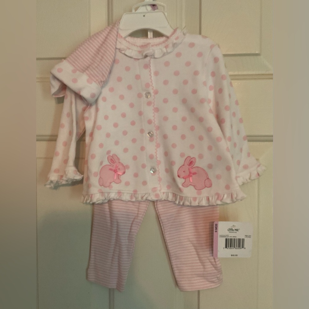 Little Me Pink Cardigan and Hat Set